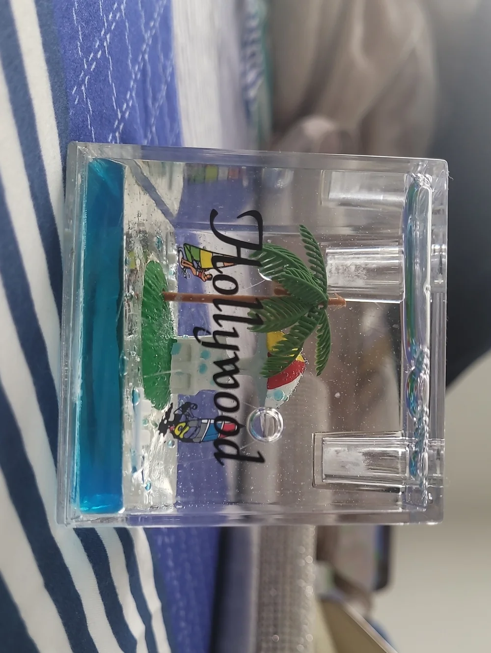 Acrylic Holiday Beach Ornament with Blue Accent